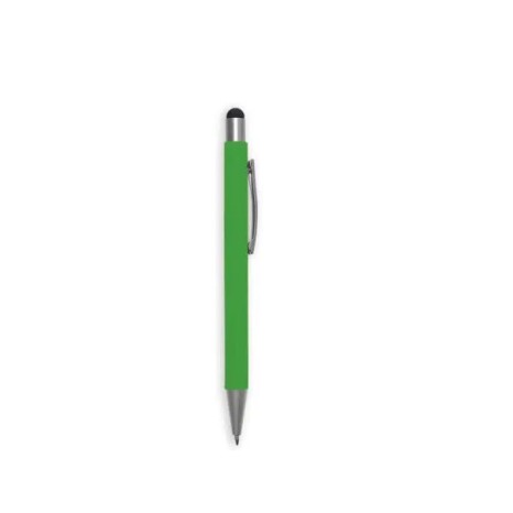 Caneta Esferográfica em Alumínio com Ponta Touch Verde Personalizada