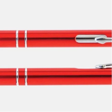 Caneta Esferográfica em Alumínio com Ponta Touch Vermelha Personalizada