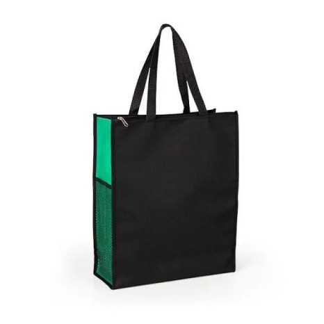 Sacola de Mão em Nylon 600 Preta/Verde Personalizado