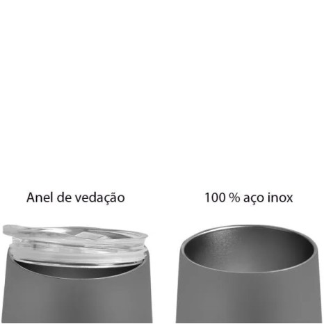 Copo Térmico com Tampa Cinza 340 Ml Personalizado