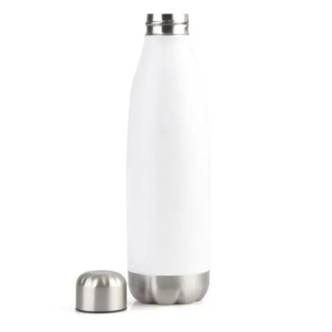 Garrafa com Tampa em Aço Inox Branca 750Ml Personalizado