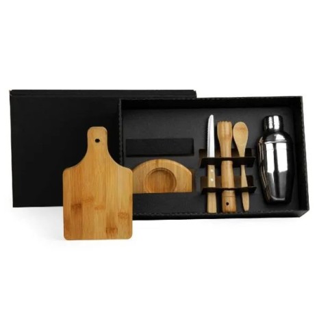 Kit para Caipirinha em Bambu / Madeira 0,35 L 6 Pçs Personalizado