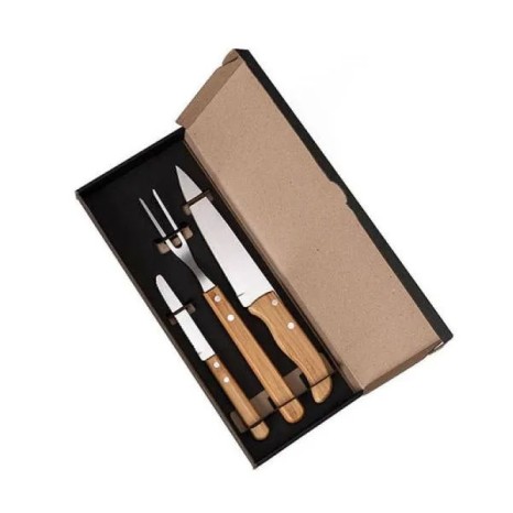 Kit de Facas com Tamanho 7", 4" e Garfo 3 Pçs Personalizado