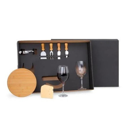Kit Queijo e Vinho com Abridor Saca Rolhas- 8 Pçs, Personalizado