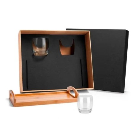 Kit Whisky com Bandeja e Copos 3 Pçs Personalizado