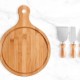 Kit para Queijo em Bambu / Madeira / Inox 5 Pçs Personalizado