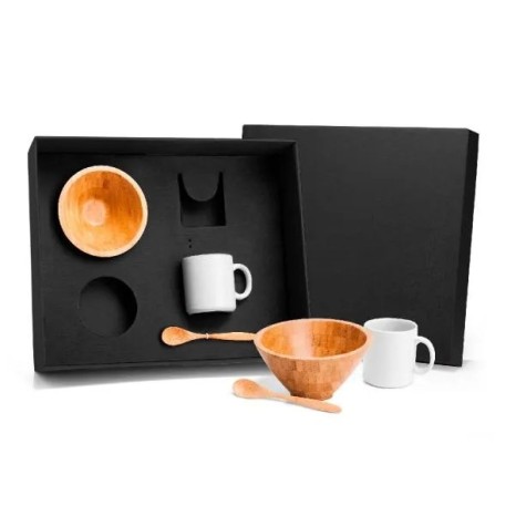 Kit para Café Da Manhã em Bambu 6 Pçs Personalizado