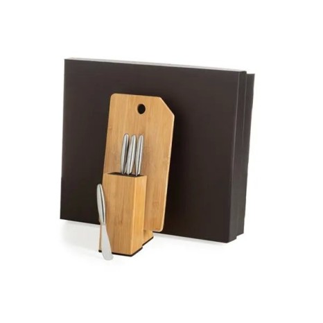 Conjunto para Queijo com Cepo em Bambu / Inox 5 Pçs Personalizado