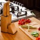 Conjunto para Cozinha com Cepo em Bambu / Madeira / Inox 6 Pçs Personalizado