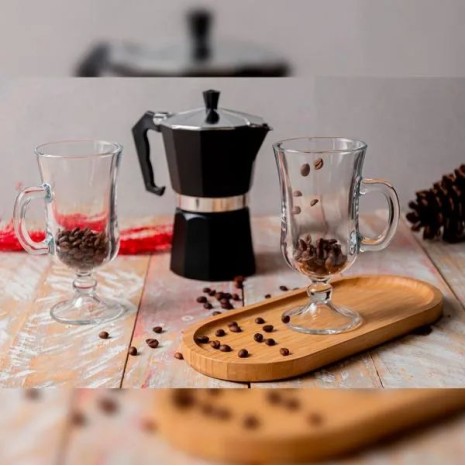 Kit para Café com Cafeteira Italiana 4 Pçs Personalizado