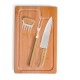 Kit para Churrasco em Bambu / Madeira / Inox 4 Pçs Personalizado