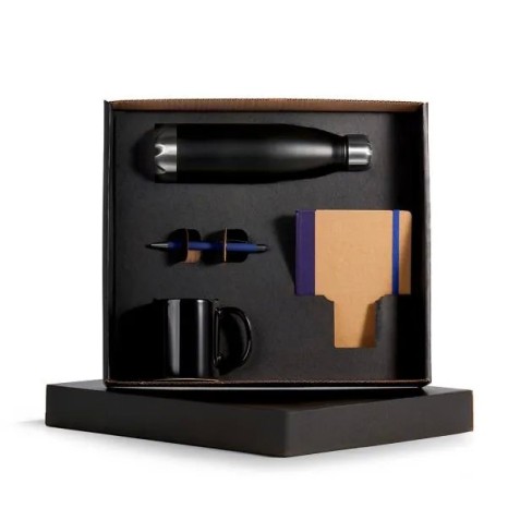 Kit Escritório Azul 4 Pçs Personalizado