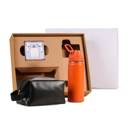 Kit Garrafa, Necessaire e Fone 3 Pçs Personalizado