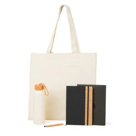 Kit Sacola, Garrafa, Caderno e Caneta 4 Pçs Personalizado