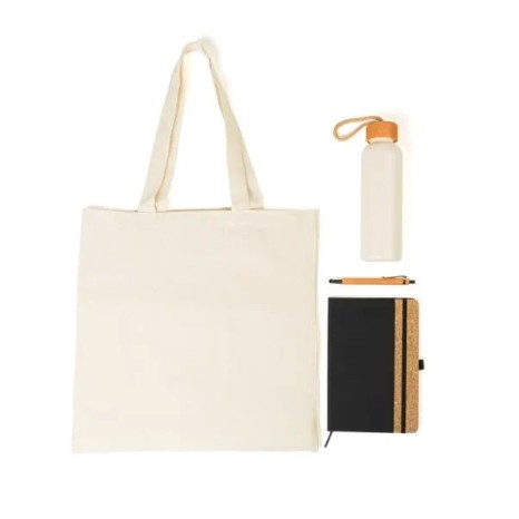 Kit Sacola, Garrafa, Caderno e Caneta 4 Pçs Personalizado