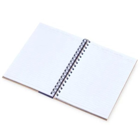 Caderno Pautado com Wire-O 23X18cm Bege/Azul Personalizado
