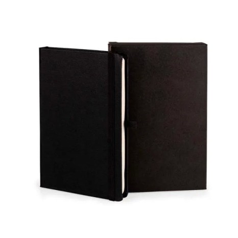 Caderneta Sem Pauta Preto 12,2X17 cm Personalizada