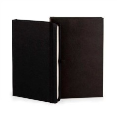 Caderneta Sem Pauta Preto 14X21 cm Personalizada