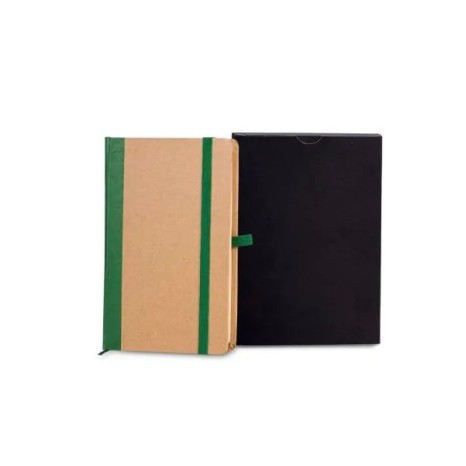 Caderneta Sem Pauta 9,5X15,5 cm Bege/Verde Personalizada