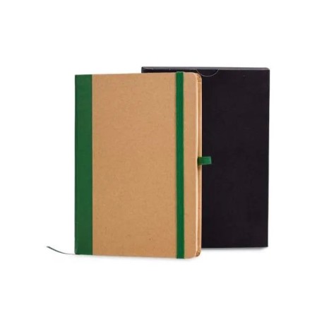 Caderneta Sem Pauta 12,2X17cm Bege/Verde Personalizada