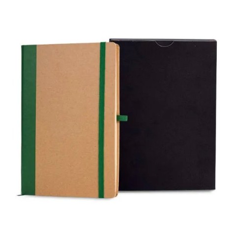 Caderneta Sem Pauta 14X21cm Bege/Verde Personalizada