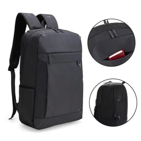 Mochila em Polyester/Pu Executive 20L Preta Personalizado