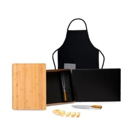 Conjunto para Churrasco Premium em Bambu / Madeira / Inox 4 Pçs Personalizado