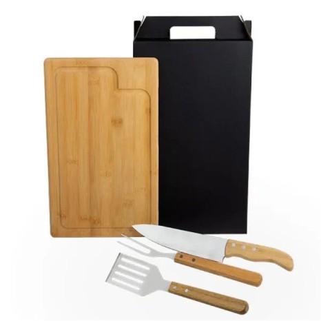 Conjunto para Churrasco/Hambúrguer com Espátula 4 Pçs Personalizado