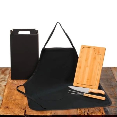 Conjunto para Churrasco com Avental 4 Pçs Personalizado