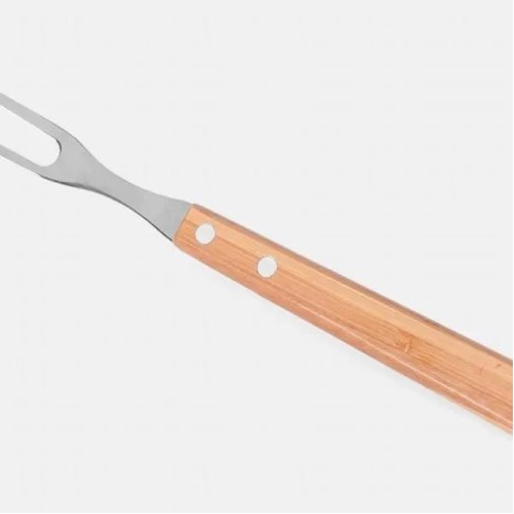 Conjunto Garfo e Faca Bambu / Madeira / Inox com Estojo Frankfurt 3 Pçs Personalizado