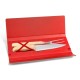 Kit Garfo e Faca Inox / Madeira com Estojo Vermelho 3 Pçs Personalizado