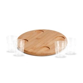 Conjunto em Bambu com 4 Copos para Dose 5 Pçs Personalizado