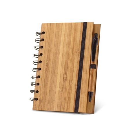 Bloco de Anotação Bambu Ecológico com Caneta Personalizado