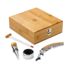 Kit para Vinho com Caixa de Madeira Personalizado