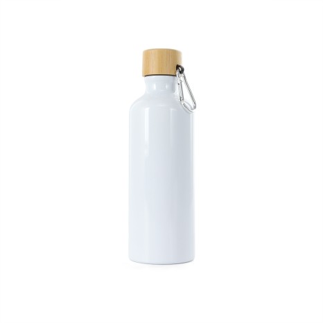 Garrafa Alumínio 500Ml Tampa Bambu com Logotipo