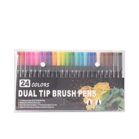 Kit Canetinhas Ponta Dupla 24 Cores Promocional