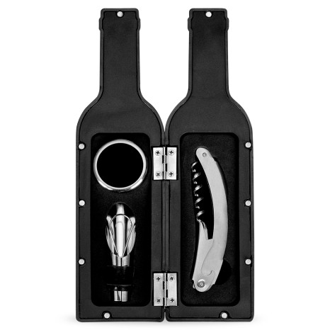 Kit Vinho Plástico Resistente 3 Peças Formato Garrafa com Logotipo