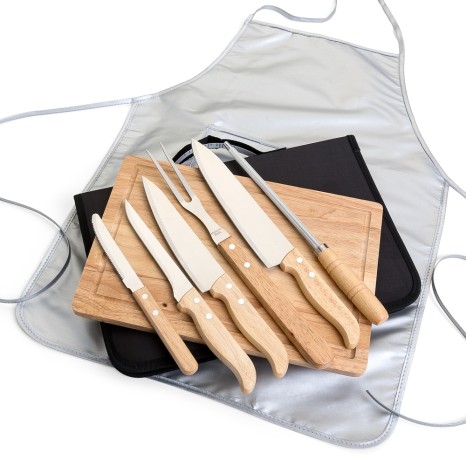 Kit Talheres para Churrasco com 8 Peças com Logotipo