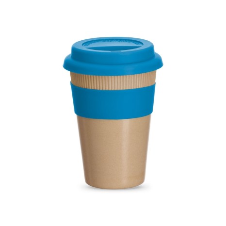 Copo Fibra Bambu com Tampa 450Ml com Logotipo