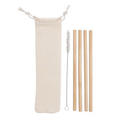 Kit Canudos de Bambu Promocional