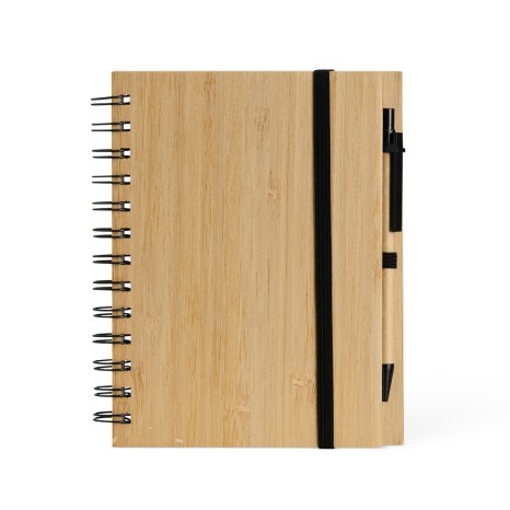 Bloco de Anotações Bambu com Caneta Personalizado