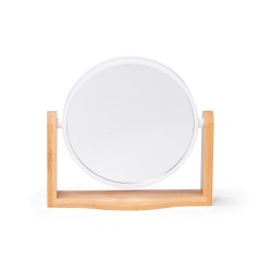 Espelho Redondo com Base Bambu Personalizado